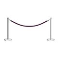 Montour Line Stanchion Post and Rope Kit Pol.Steel, 2 Crown Top 1 Purple Rope C-Kit-2-PS-CN-1-PVR-PE-PS